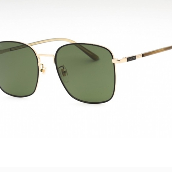 NEW AUTH Gucci GG1350S 003 Gold and Green Square Sunglasses